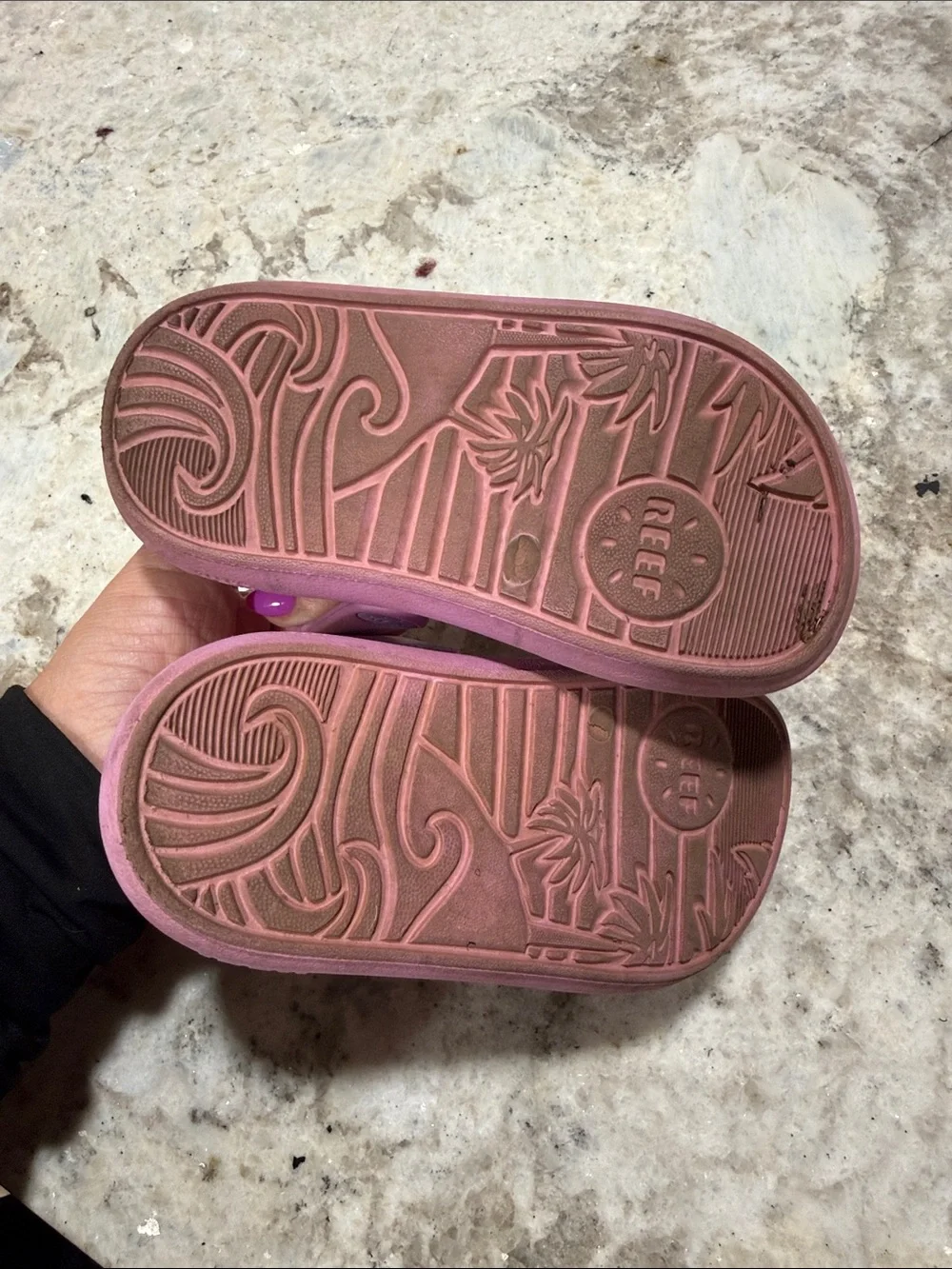 Reef Kids' Pink Slip-On Foam Sandals with Heel Strap